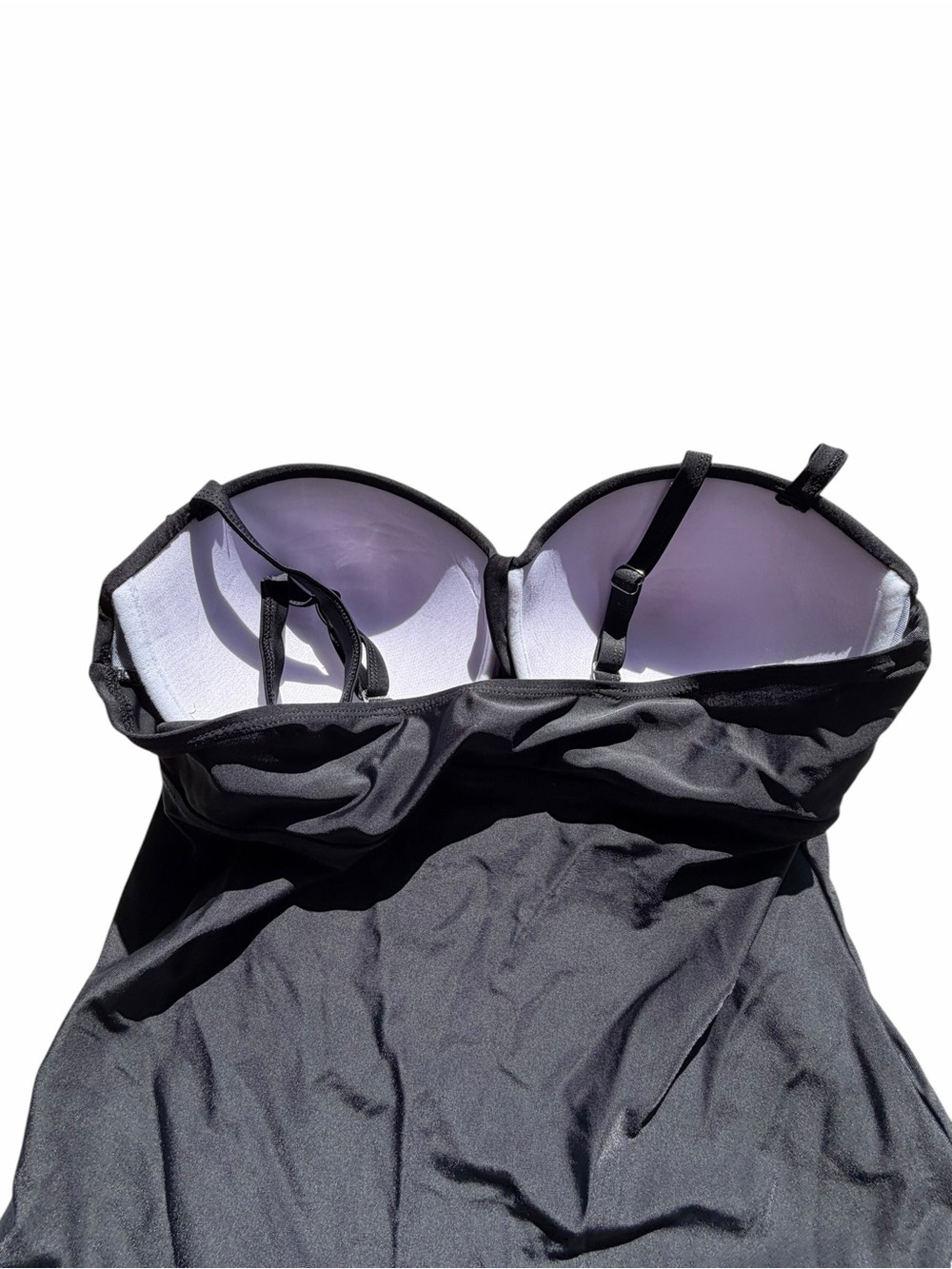Women's Two Piece Ruched Tankini with Skirted Bottom Swim Suit Size L #260324 - Picture 8 of 10